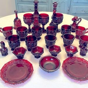 Beautiful Cape Cod Red Ruby set. Great for parties and fun holiday gatherings.